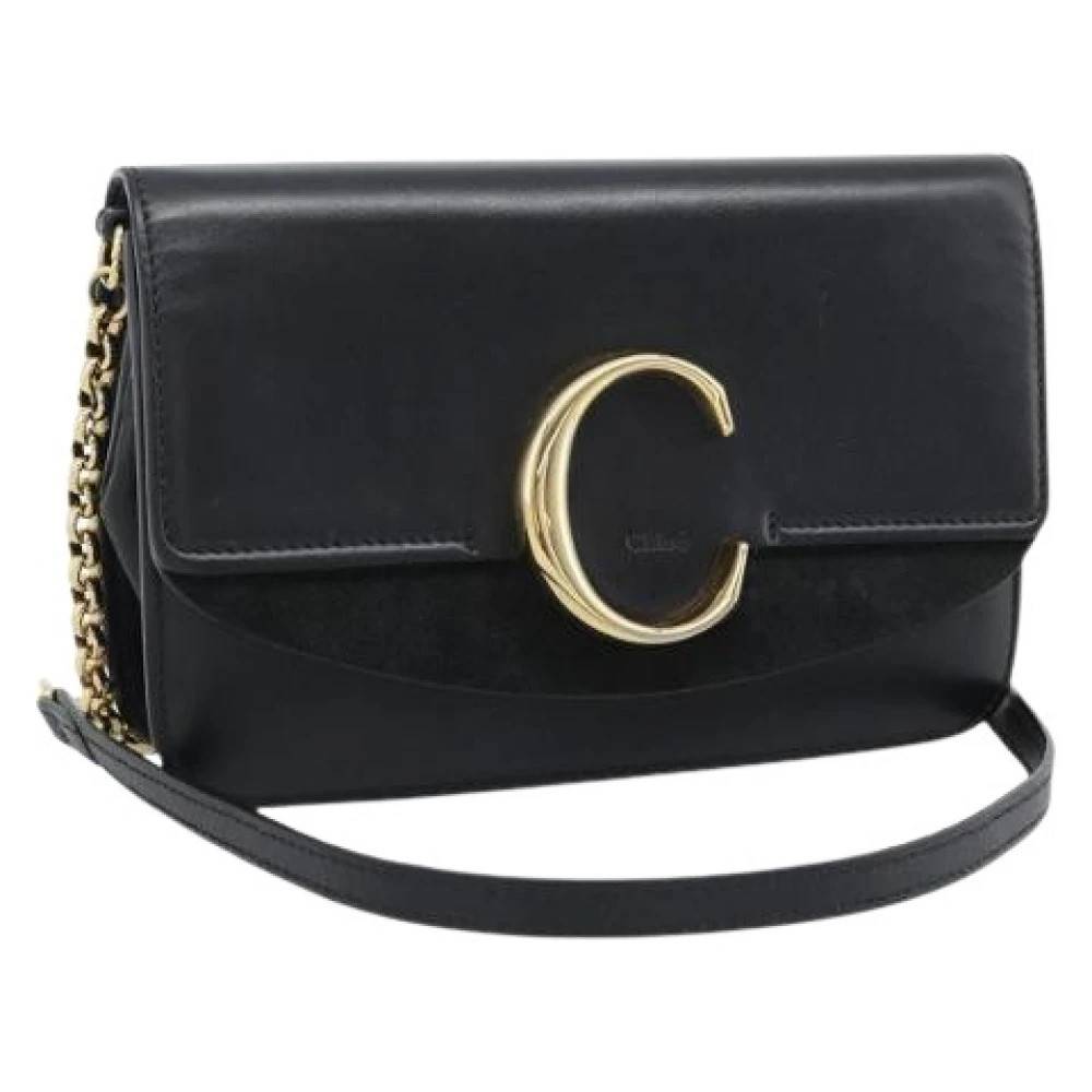 Chloé Pre-owned Pre-owned Læder Skuldertaske - Vintage - Dame - Sort - ONE SIZE - Uld