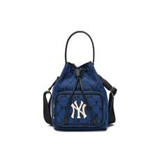 New MLB Monogram Collection Polyester Bucket Bag, Handbag, Crossbody Bag Regular Unisex Blue 3ABMS011N-50BLD 18.0*11.9*22.1CM