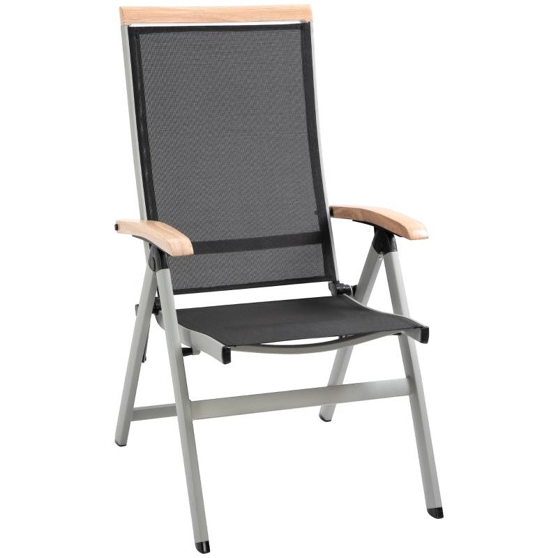 Trädgårdsstol med justerbart ryggstöd 61x64x112 cm