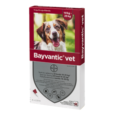 Bayvantic vet til hunde 10-25 kg, 4 pipetter