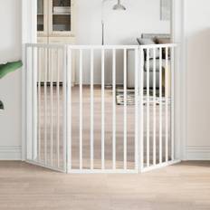 vidaXL hundelåge 3 paneler 150 cm foldbar poppeltræ hvid