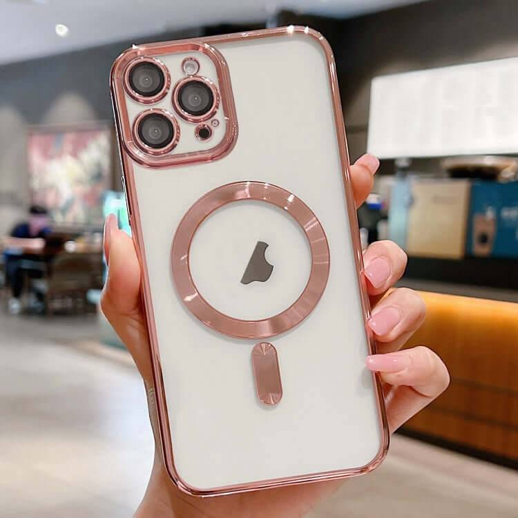 Electroplating MagSafe Phone Case for iPhone - For iPhone 16 Pro Max / Pink.