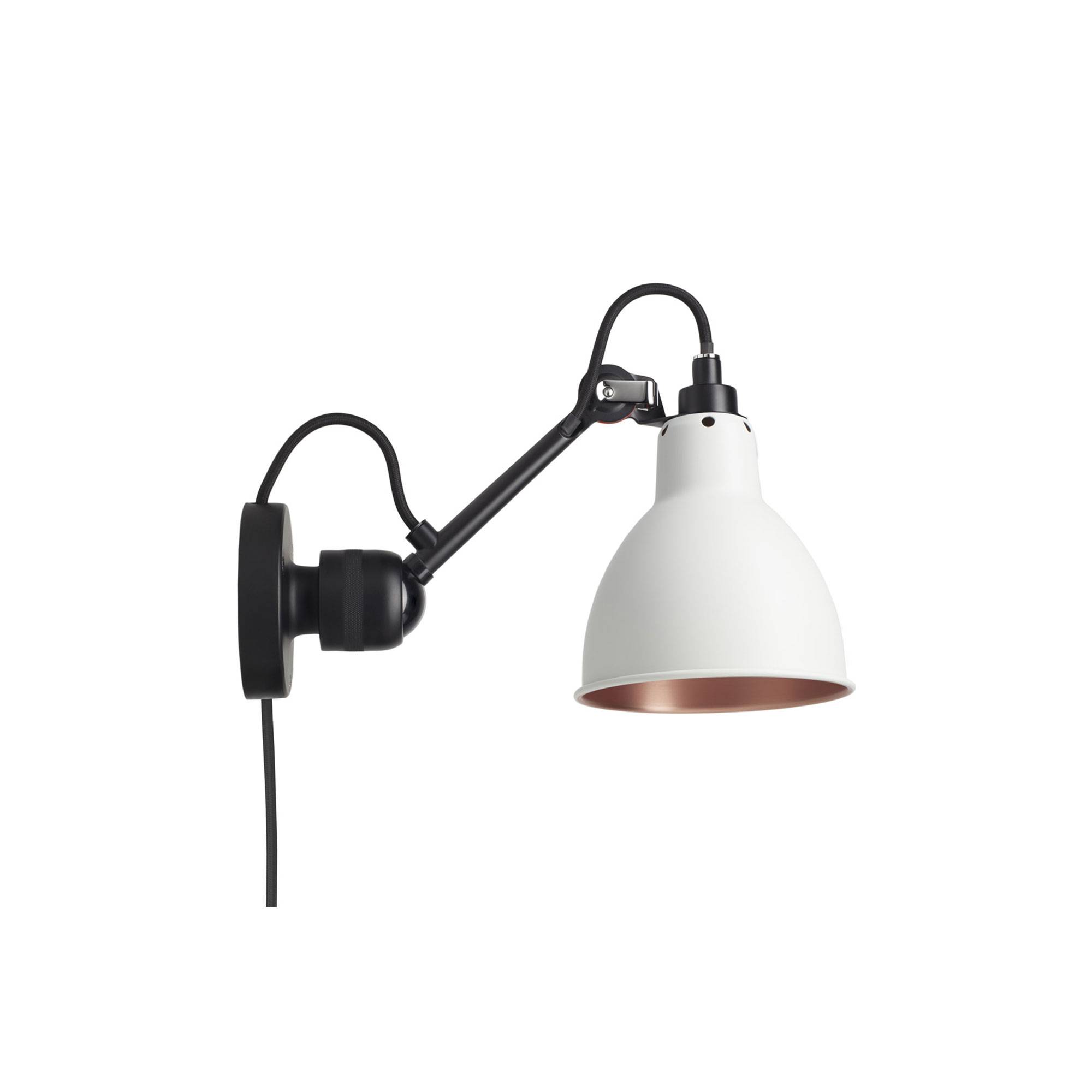 DCWéditions - Lampe Gras No304 CA - Round, Vit med kopparinsida - Sänglampor - Bernard-Albin Gras - Vit
