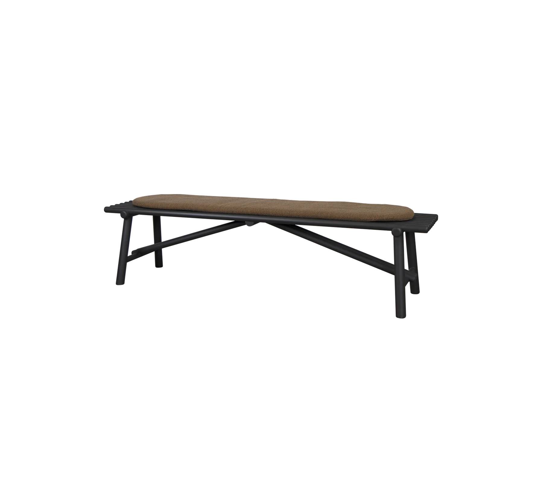 Sticks bænk | Cane-Line Lava grey, aluminium Umber brown, Cane-line Rise.