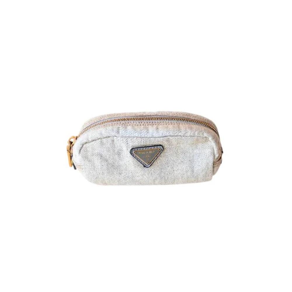 Prada Vintage Pre-owned Makeup Pouch - Vintage - Dame - Grå - ONE SIZE - Uld