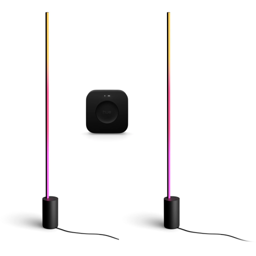 Philips Hue Signe Gradient gulvlamper med Bridge Pro, sort, 2-pak