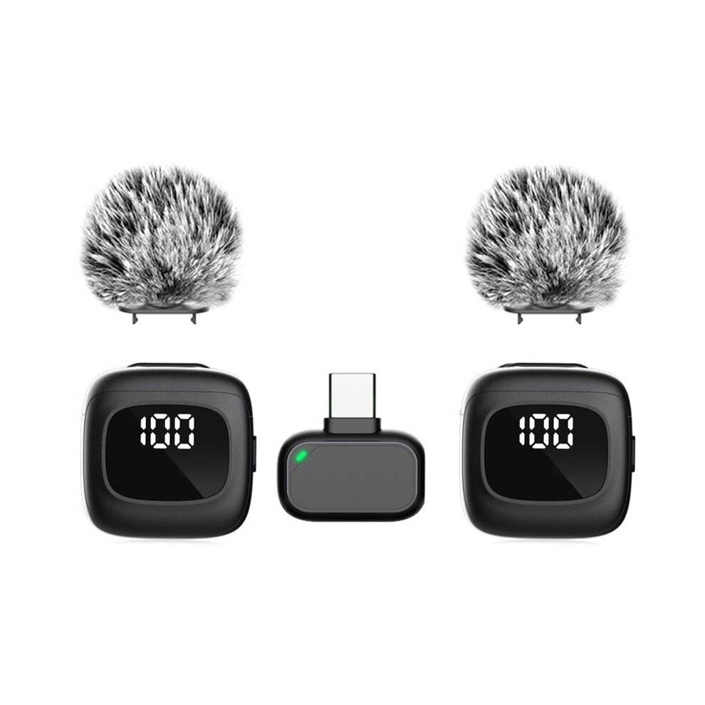 Wireless Lavalier Microphone, AI Noise Cancellation, Digital Display, Clip- Lapel Mic for Phone Live Streaming Vlog
