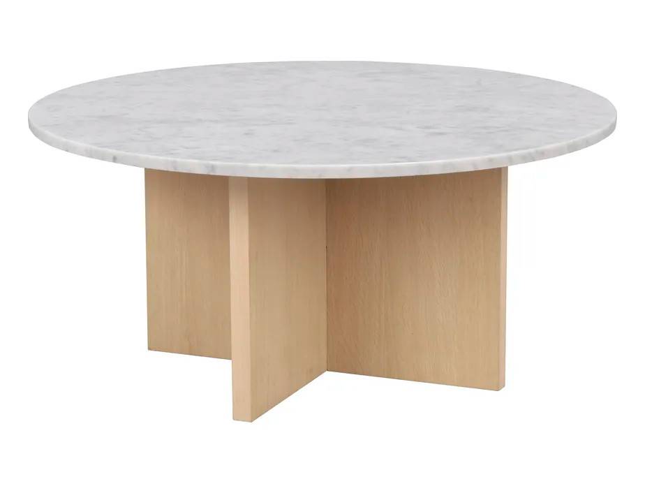 Rowico Home Brooksville soffbord vit marmor/vitpigmenterad ek 90 cm