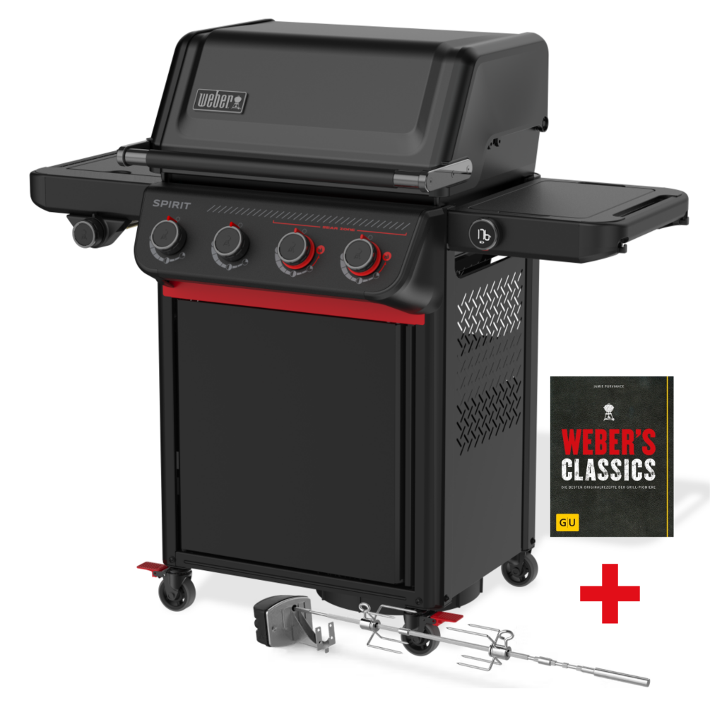 Weber Gasgrill Spirit EP-435R GBS, Stealth-Edition inkl. Drehspieß & Webers Grillen