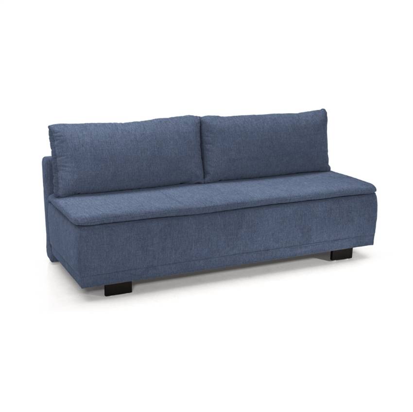 Luneborg sovesofa - Blå stof m. opbevaring | Møbelsalg.dk