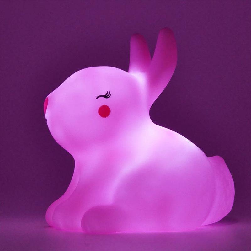 Luminous Toys, Children's Room LED Lights, Bedside Lamp Decorations, Enamel New Creative Gifts - Rabbit pink