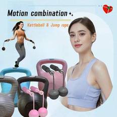 Fitness Set (Kettlebell & Jumping Rope) - PP vattenfylld kettlebell, sladdlös viktad 65 mm diameter bollhopprep. Fitnesskompanjonset för inomhusbruk s - Multifärgad (Multi-size)