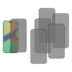 iPhone 15 Plus Beskyttelsesglas, Skærmbeskyttelse, Privacy Glas - 5 stk