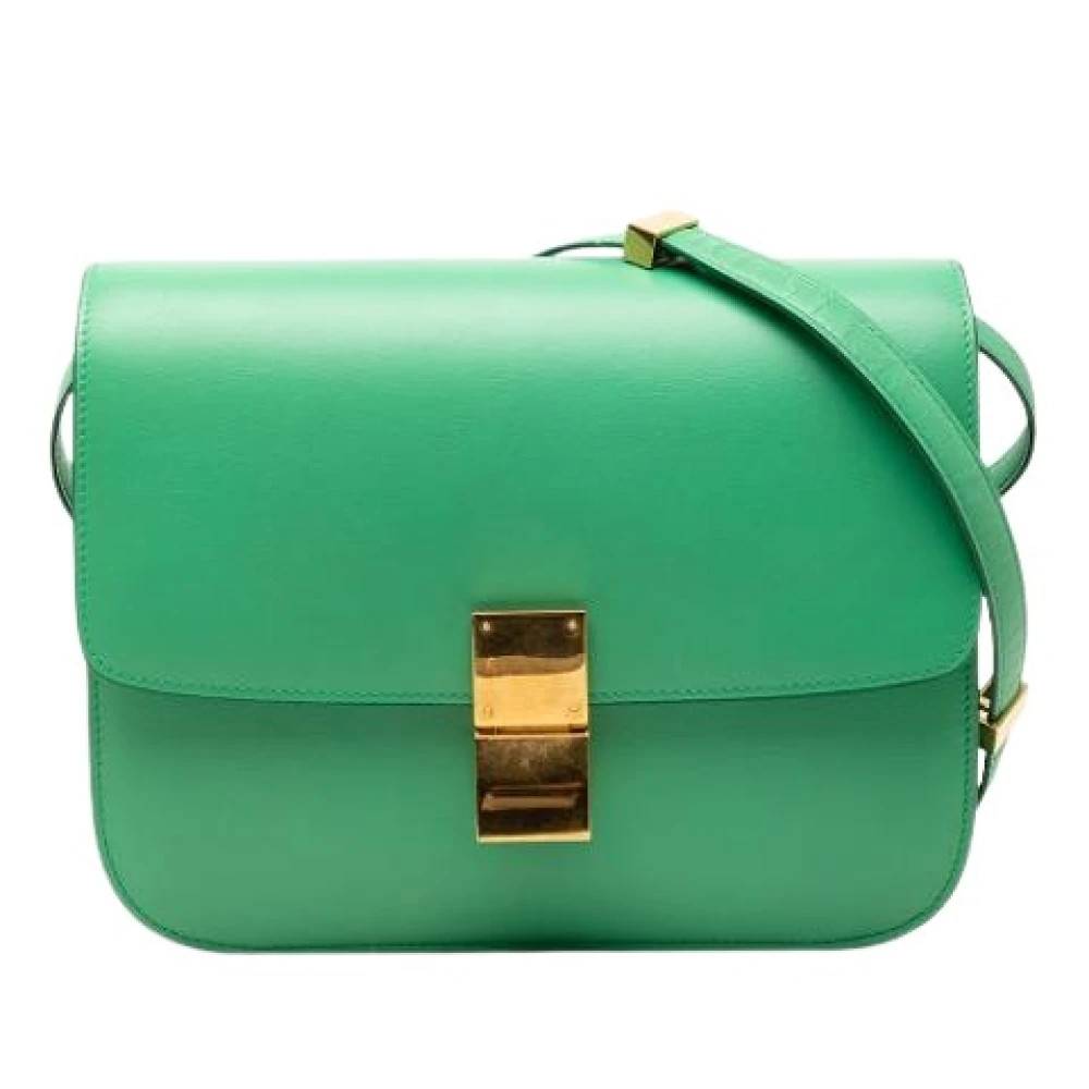 Celine Vintage Pre-owned Vintage Crossbody Bag - Vintage - Dame - Grøn - ONE SIZE - Læder