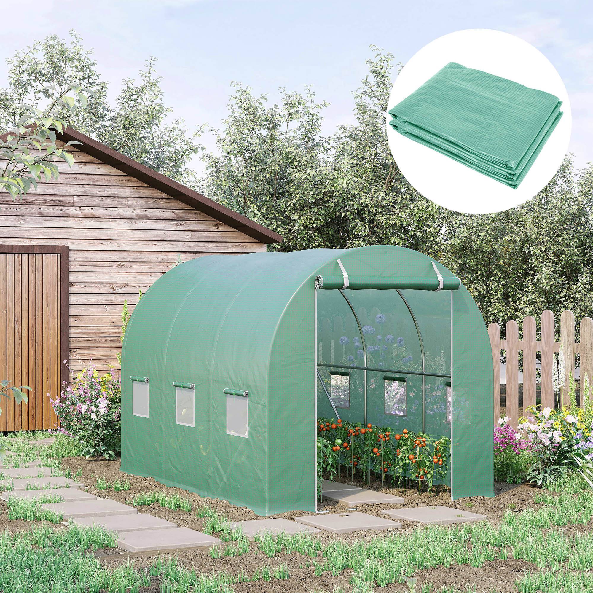 Polyethylenfilm, 3x2x2m, reservefilm med 6 vinduer, til havetunnel, drivhus, polytunnel, drivhusfilm, havefilm.