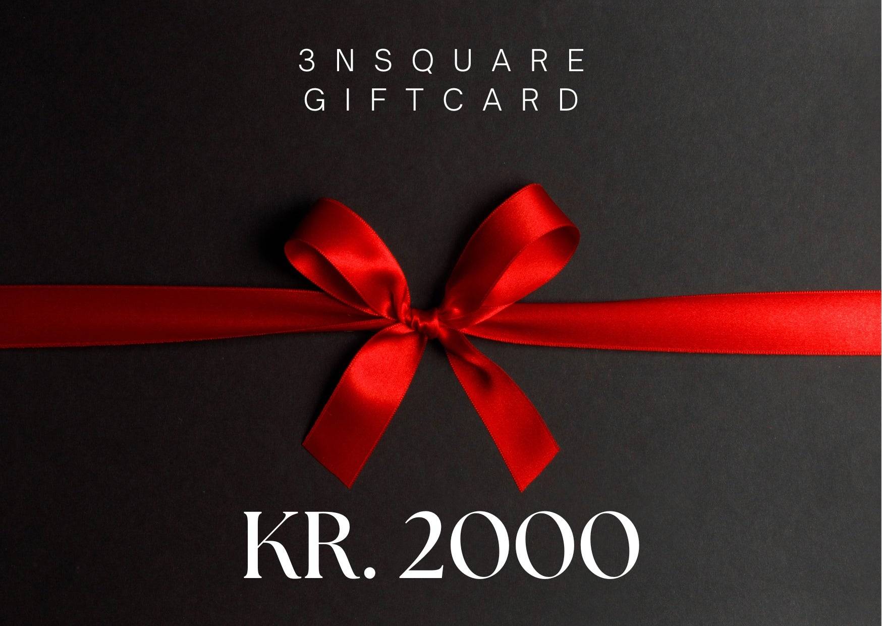 3N Square Gift Cards - kr 2,000.00