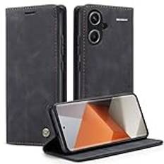 Cracedily Skal för Xiaomi Redmi Note 13 Pro Plus 5G Case, Läderfodral Plånbok Skal, [Kortplatser] [Kickstand] stöttåligt folio flipfodral Wallet Leather Cover för Xiaomi Note 13 Pro Plus 5G, Svart