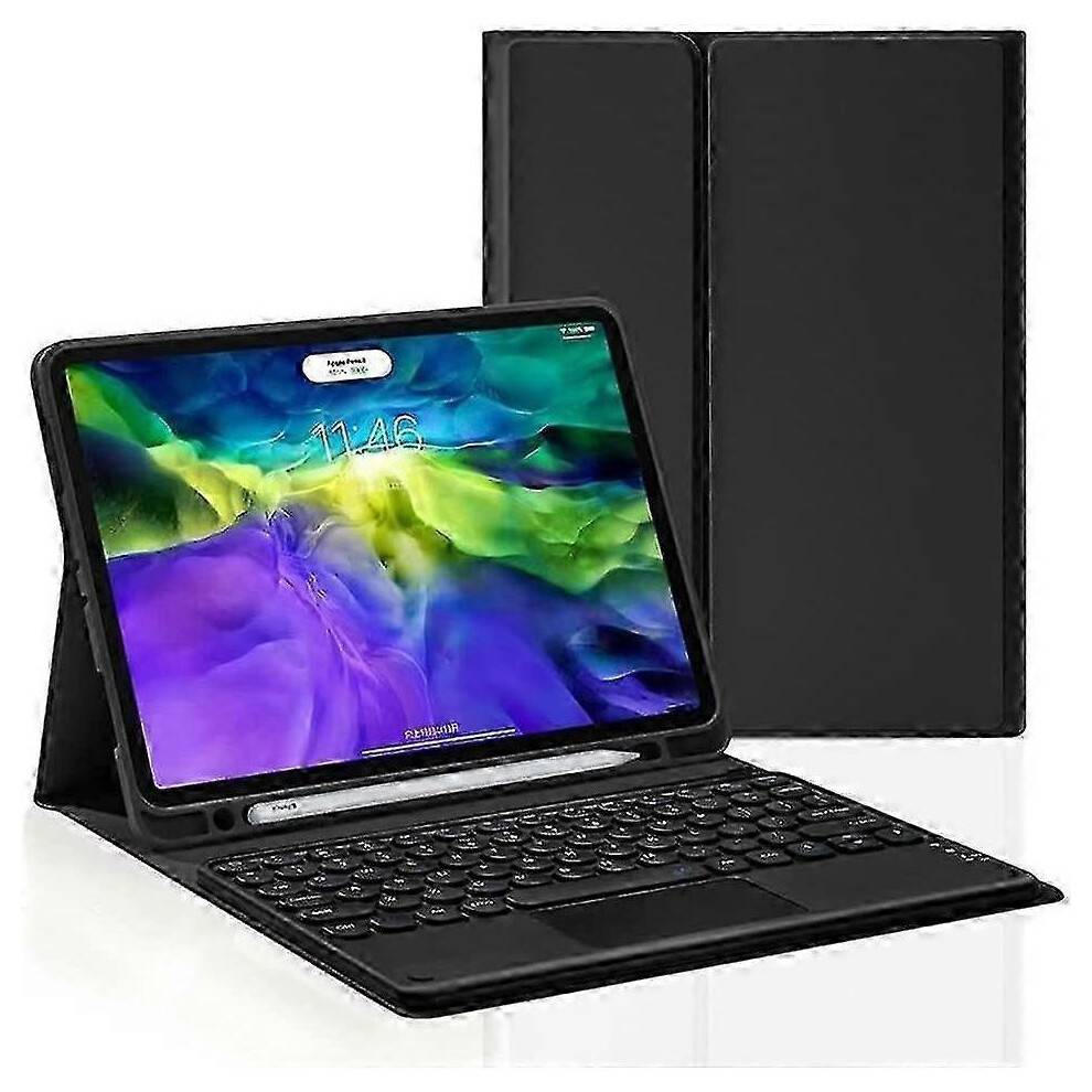 (Black) Galaxy Tab S9+ 12.4 2023 Model Detachable Keyboard Cover with Bluetooth Round Keys