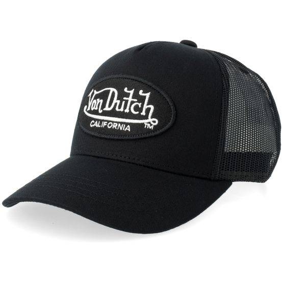 Von Dutch - Svart trucker Keps - Kids Kids Oval Patch Black A-Frame Trucker @ Hatstore
