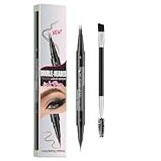 Eye Brow Microblading Pen, Microblading Eyebrow Pen - Dubbelsidig bryntoning med borste | Eyebrow Contouring Pen, Eyebrow Tint Penna med 2-gaffelspets och exakt spets