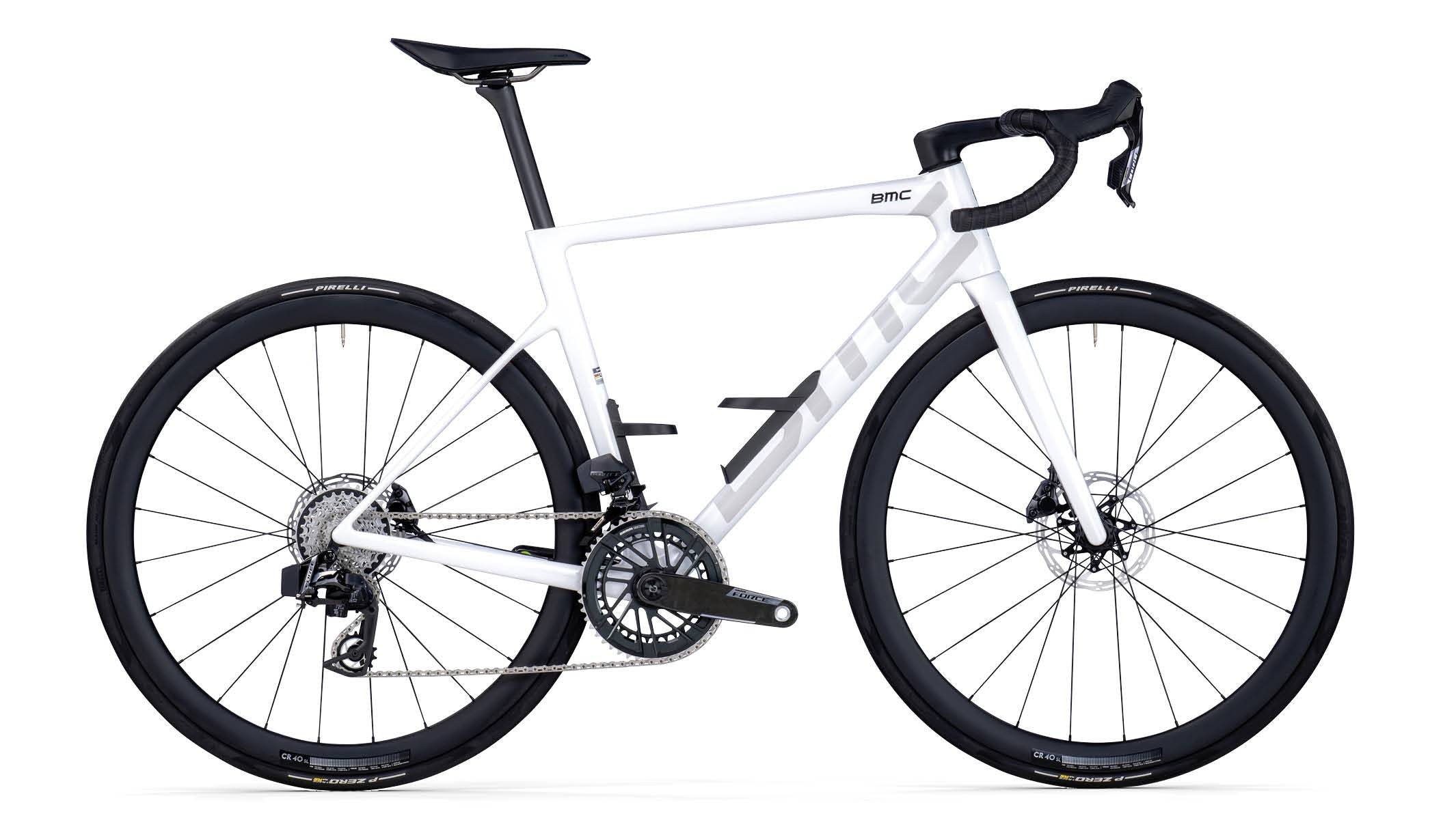 BMC Teammachine SLR 01 Three 2026 - Sram Force AXS 2x12sp - CR 40 SL Carbon | Tubeless Ready | 40mm - 020 / 54 / metallic white (54)