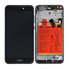 Huawei Honor 8 Lite Original Skärm LCD Display Glas med Batteri - Svart - 02351DWH