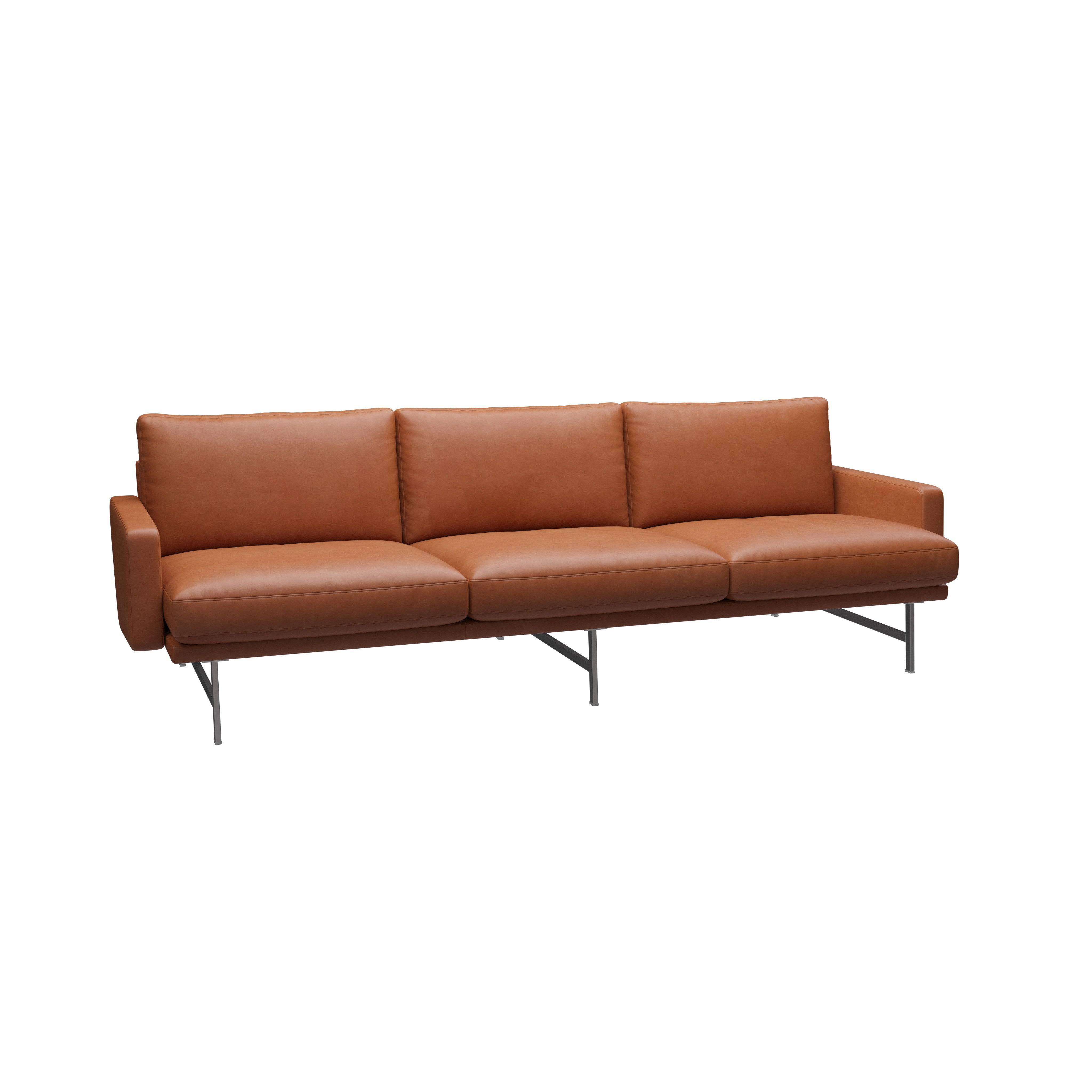 Lissoni Sofa, 3 pers. 243 cm fra Fritz Hansen Kategori 1 / Matpoleret rustfrit stål - Jacobsen Plus