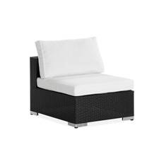 Bahamas Mittmodul utomhus i konstrotting - Svart / Vit Moduler utesoffa Vit,Svart Comfort Garden