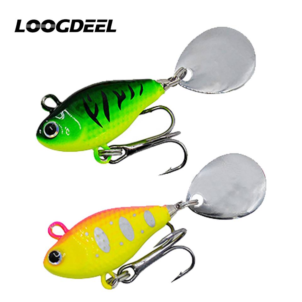 LOOGDEEL New 15g Metal Vib Rotating Spoon Wobbles Vibration Fishing Lures for Pike Bass Winter Jigs Pesca Fishing Tackle