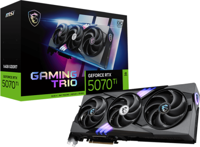MSI GeForce RTX 5070 Ti Gaming Trio OC Plus 16 GB GDDR7, HDMI/3xDP, RGB