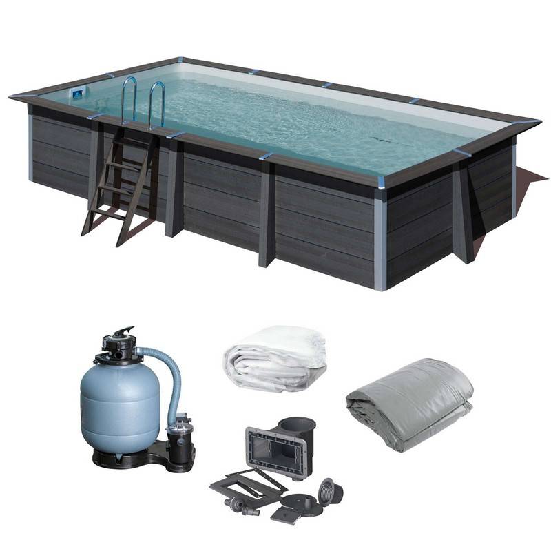 GRE Komposit Pool rektangulær 6,06x3,26x1,24 m - PoolOasen.