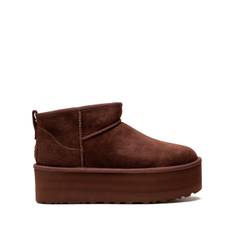 UGG - Classic Ultra Mini Burnt Cedar platåstövlar - dam - ull/lyocell/polyetylenvinylacetat (peva)/mocka - 7 - Brun