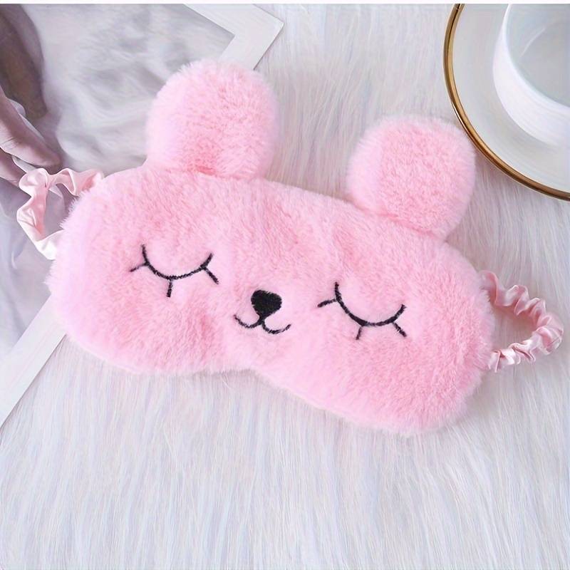 TEMU 1pc Sleep Eye Mask, Cute Cartoon Plush Sleep Mask, Comfortable Sleep Eye Cover, Plush Eye Mask
