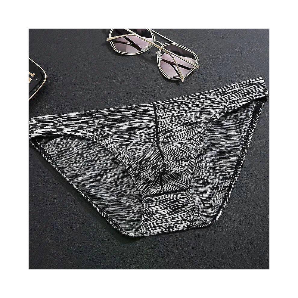 (XL, black) Men's Simple Bikini Gay Comfy Bulge Pouch Briefs Youth Breathable Elastic Hip Lift Quick Dry Sports Panties Fashion Mankini