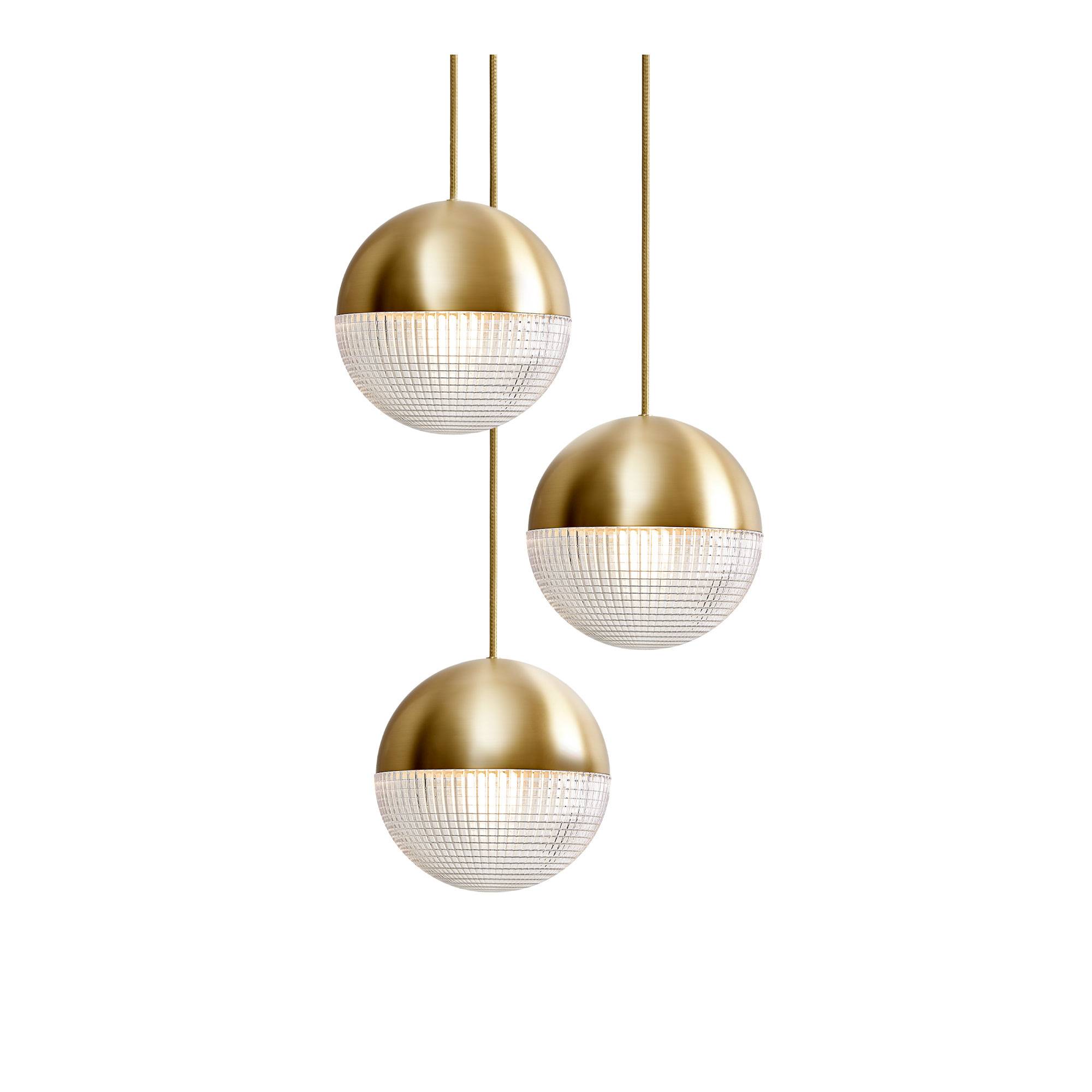 Lee Broom - Little Lens Flair Chandelier 3 Piece - Brushed Brass - Pendellampor - Guld