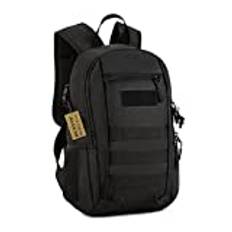 HUNTVP 12L/15L/20L/30L mini militär taktisk anfall ryggsäck, molle, skolväska, barnväska, för man och kvinna, jakt, camping, vandring,svart/brun/camo/grön, 20-28 x 42 x 15 cm