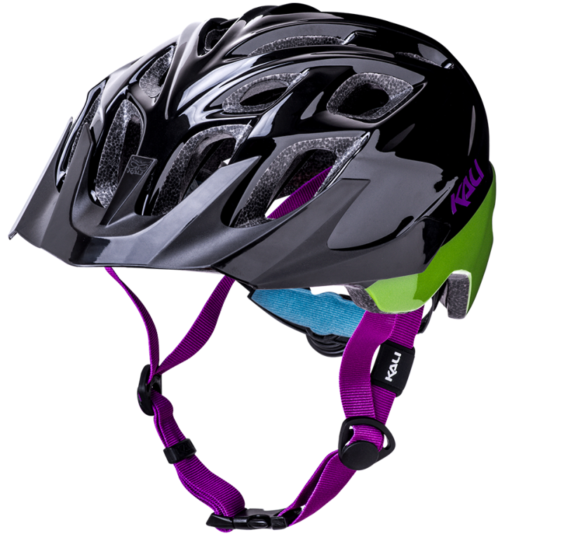 Kali Chakra Youth Cykelhjelm, Sort/Grøn, Junior (52-57 cm)