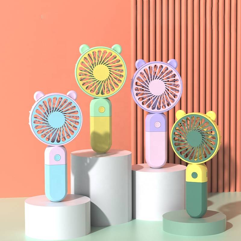 2024 New Arrival usb Fan min 3 Speed Wind Air Cooling Hand Portable Fan Desktop Rechargeable Handheld Fan with Holder