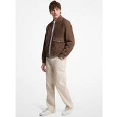 MK Suede Bomber Jacket - Brown - Michael Kors