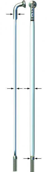Sapim CX-Ray Inox 14G J-Bend Silver Eker 1 stk, 274mm (274 mm)