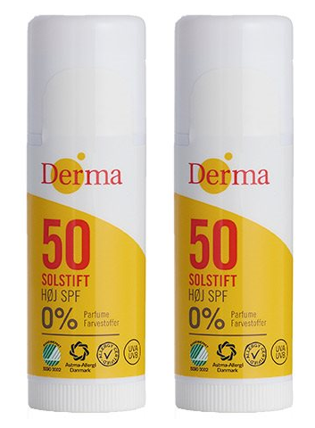 Derma - Sun Stick SPF 50 - Solcreme - Klar til levering - Prismatch