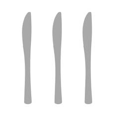 Plastbestick | 10-pack | Kniv | Silver