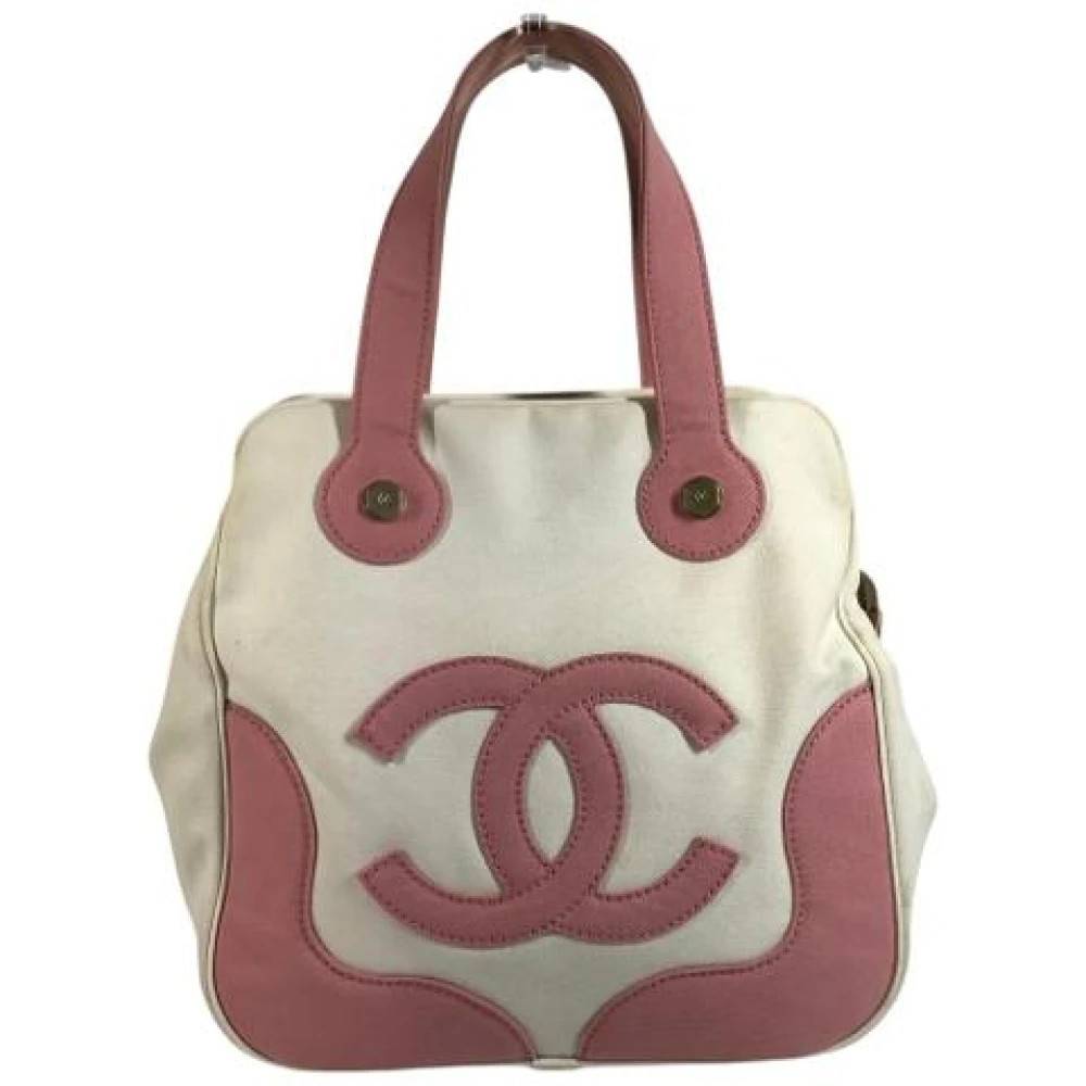 Chanel Vintage Pre-owned Vintage Canvas Skuldertaske - Vintage - Dame - Lyserød - ONE SIZE - Uld
