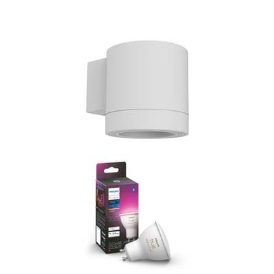 Philips Hue Fylx udendørs væglampe, LED, 5W, 230V, med Philips Hue Color & White Ambiance, GU10, hvid