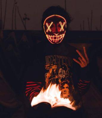 El Wire Purge LED Mask -  Orange (Färg: Orange)