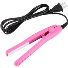 Keramisk hårkrullare & plattång hår perming hår styling apparat hår crimper mini elektrisk splint platt järn us 220v - Blå