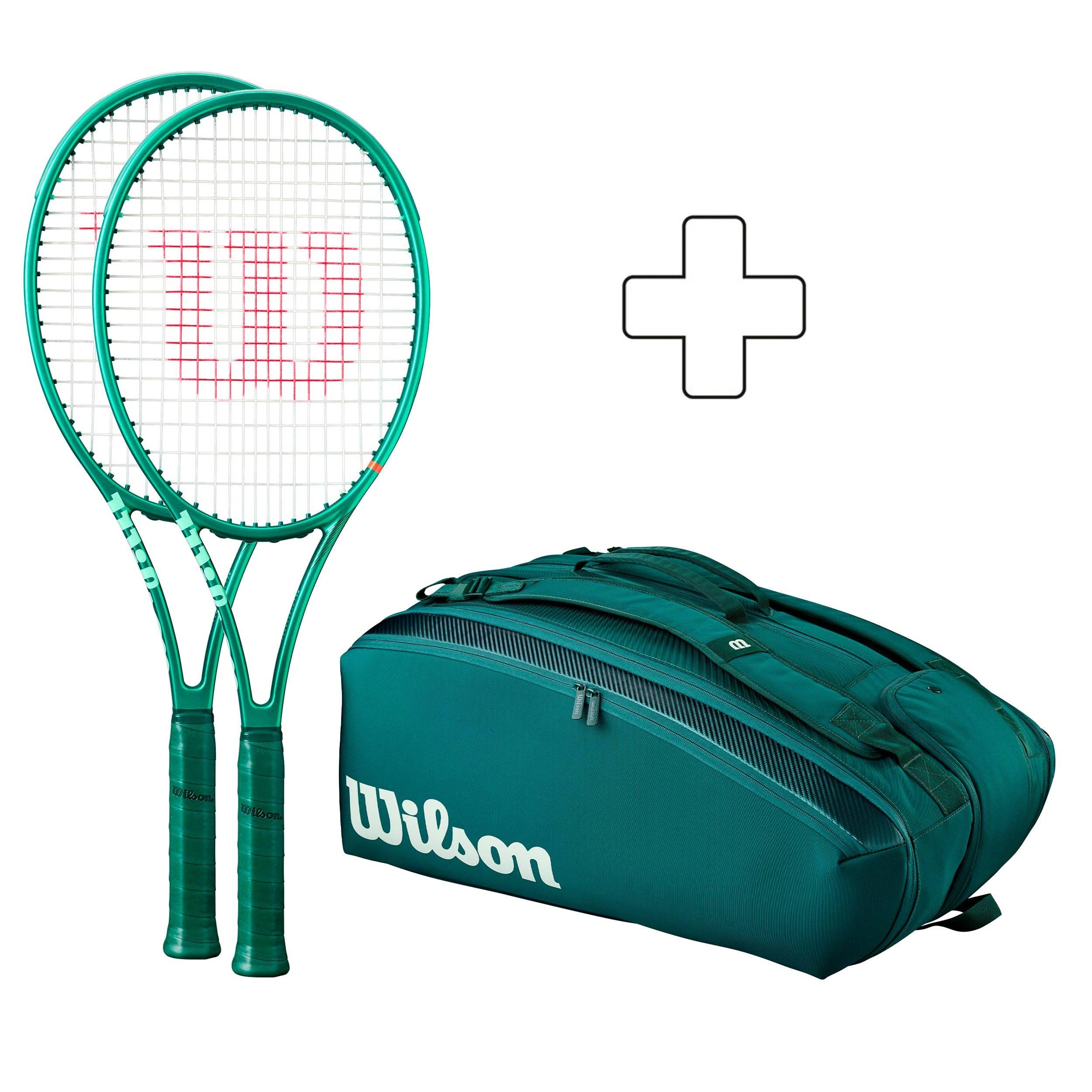 Wilson 2 x Blade 98 Pro 16X19 V10 plus racket bag (2026) - Size2 - green