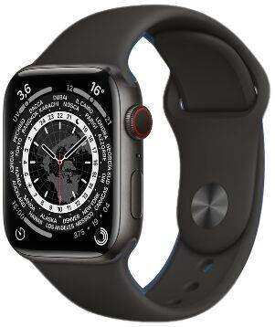 Apple Watch Series 6 Titan 44 mm (2020) | GPS + Cellular | svart | Sportband svart
