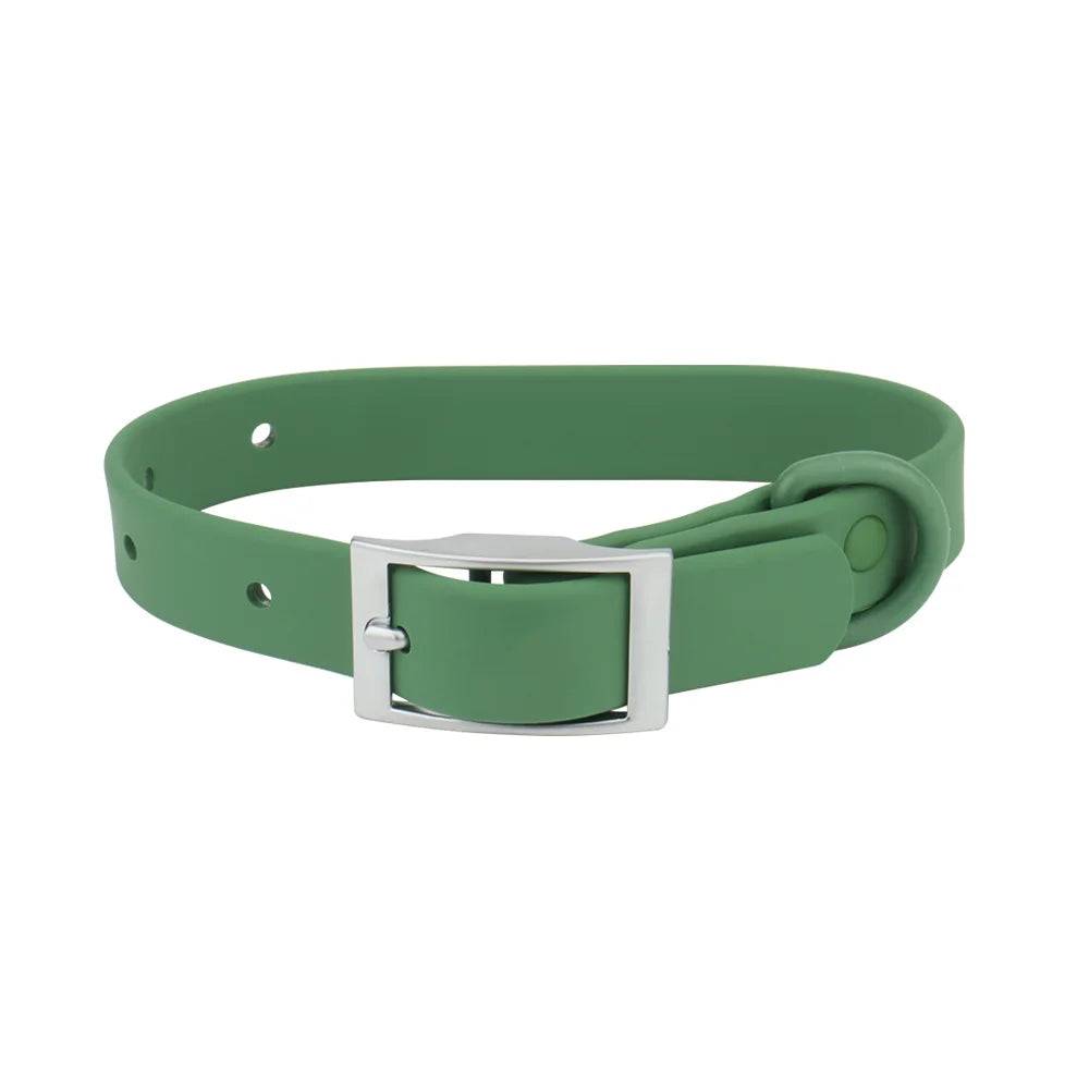 Waterproof Adjustable PVC Pet Collar — 12 Colours - Army green / XL neck 45-60cm (XL neck 45-60cm)