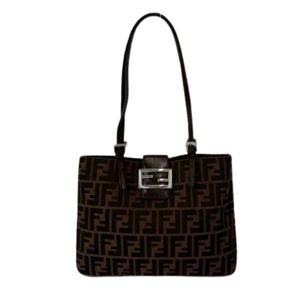Fendi Vintage - Pre-owned Zucca Canvas Leather Tote Bag Vintage - Dam - ONE Size - Läder